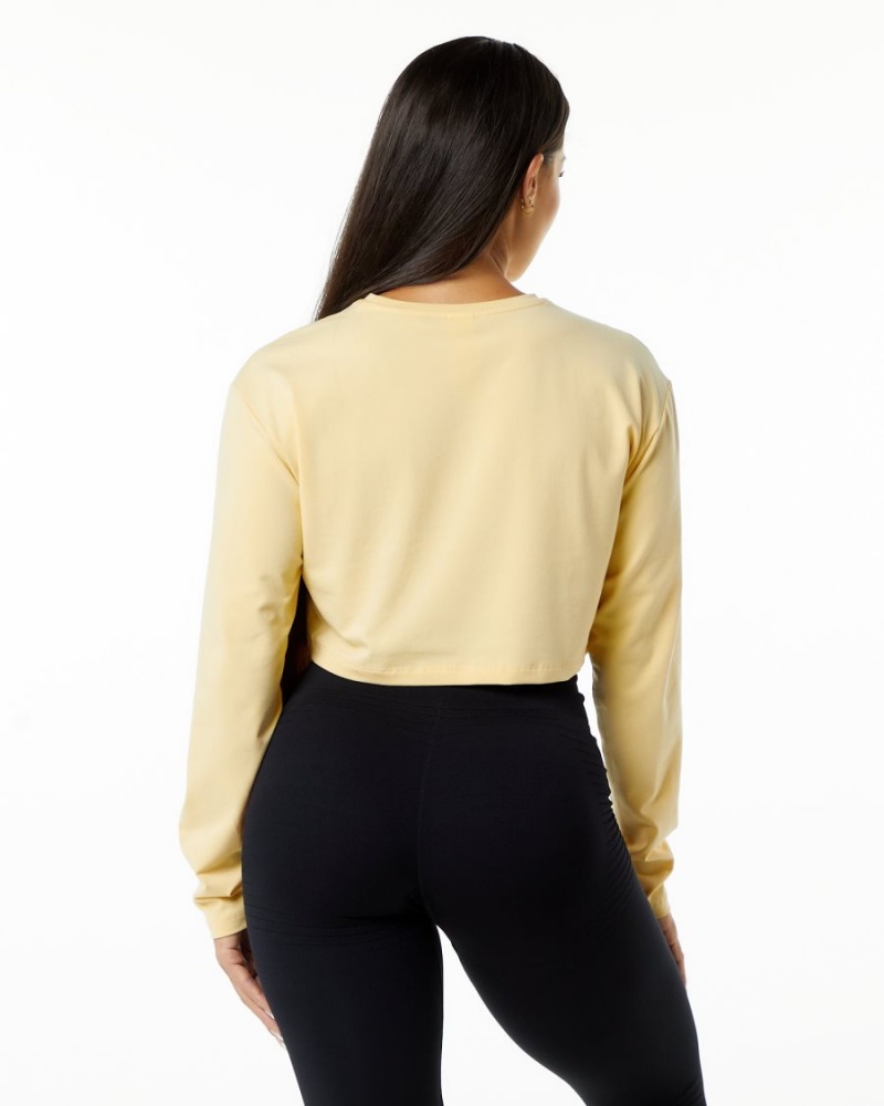 Alphalete Dynasty LS Crop Naisten Pitkähihainen Daffodil | DGKJI-9645