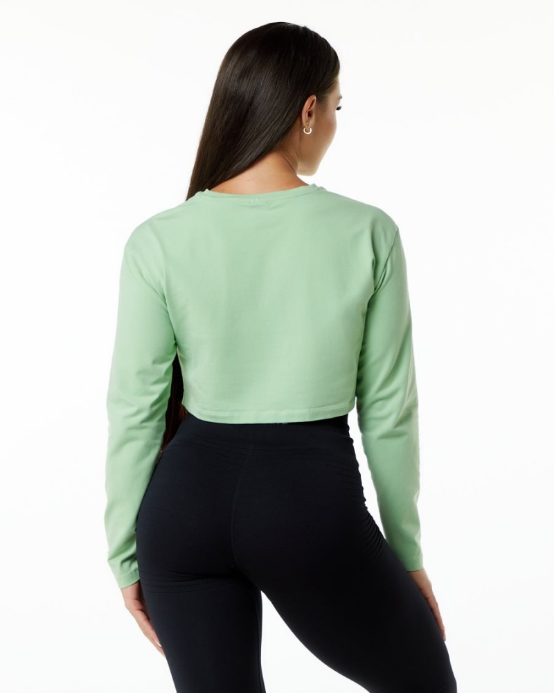 Alphalete Dynasty LS Crop Naisten Pitkähihainen Pistachio | RLMTS-3978