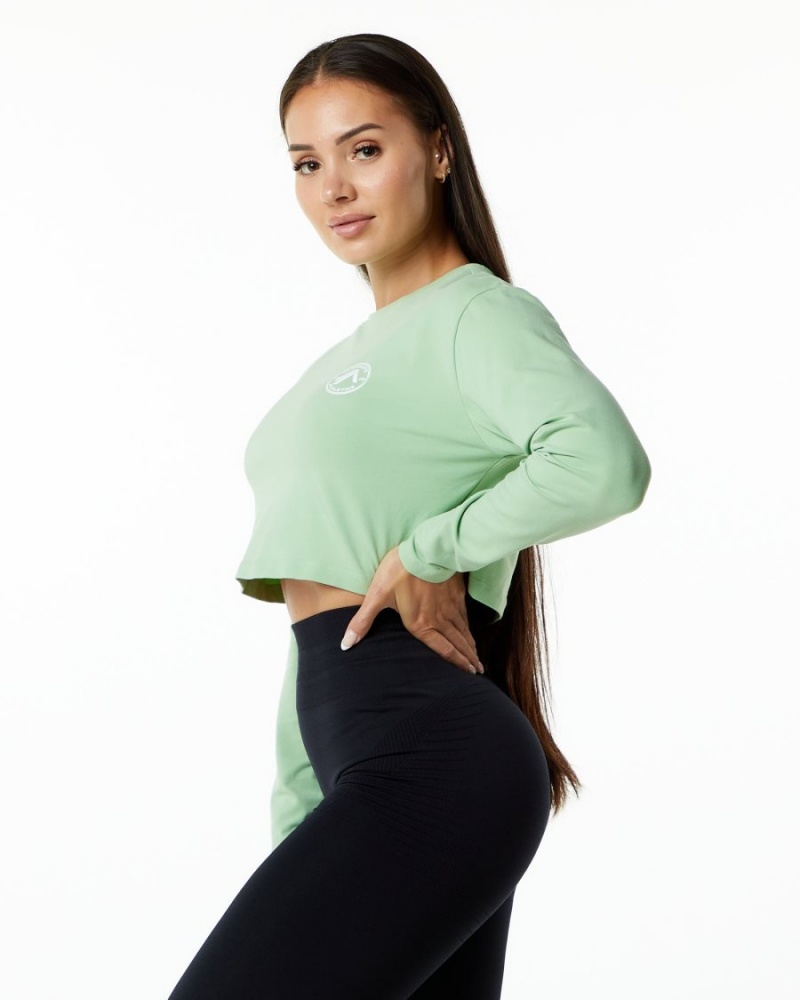 Alphalete Dynasty LS Crop Naisten Pitkähihainen Pistachio | RLMTS-3978