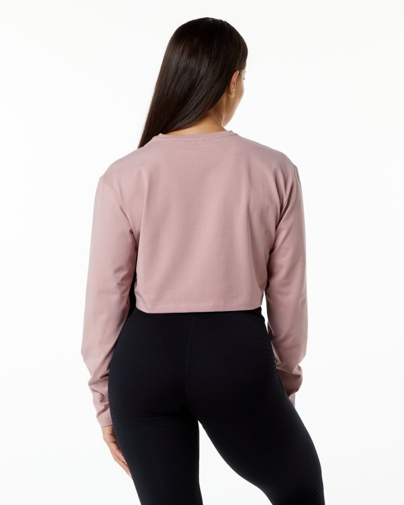 Alphalete Dynasty LS Crop Naisten Pitkähihainen Mauve | ELPMF-2947