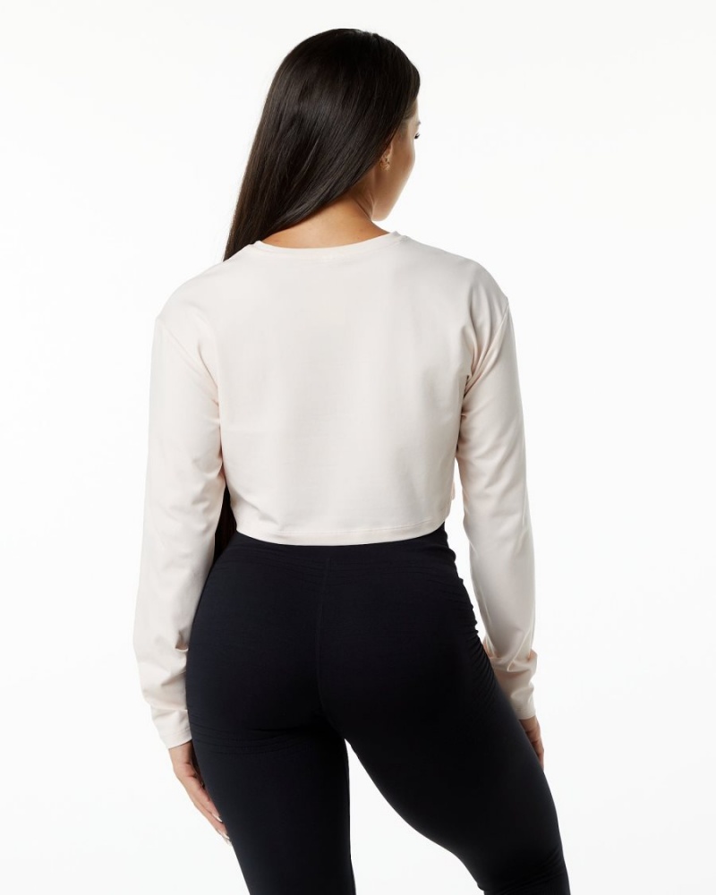 Alphalete Dynasty LS Crop Naisten Pitkähihainen Blush | WYCBV-6048