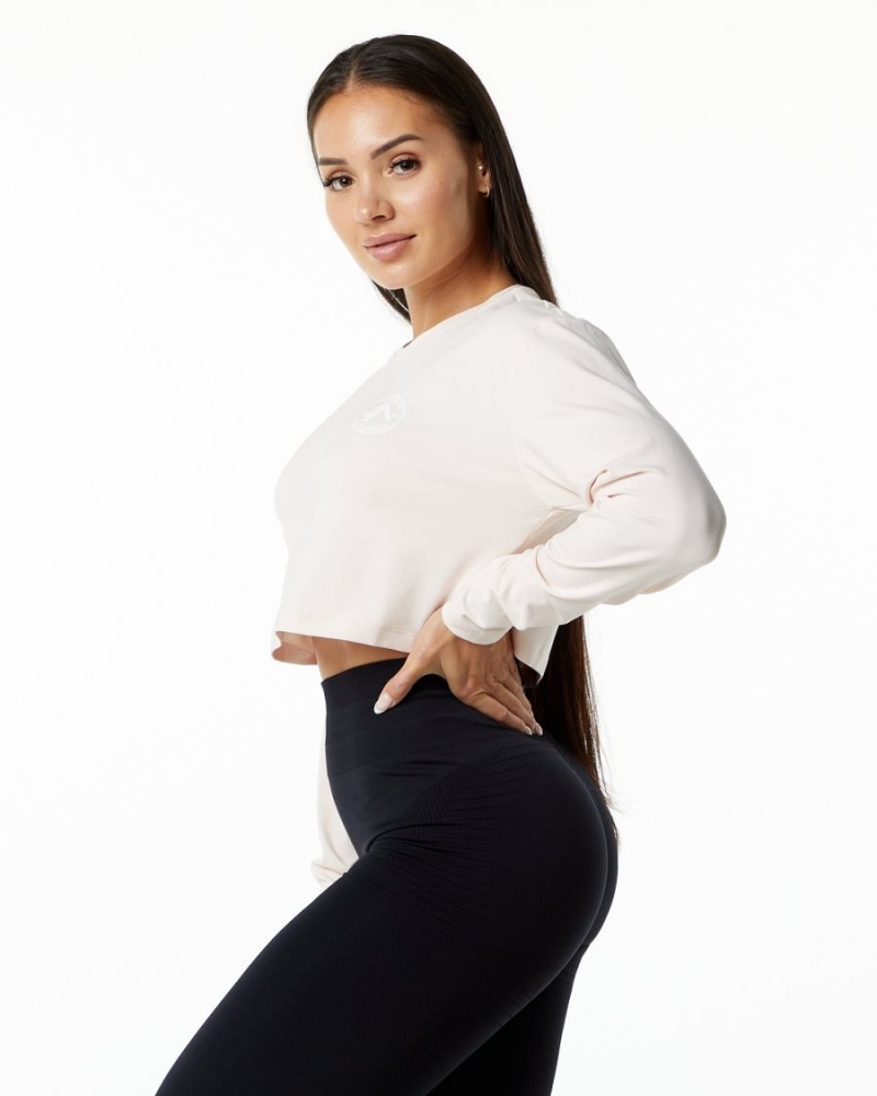 Alphalete Dynasty LS Crop Naisten Pitkähihainen Blush | WYCBV-6048