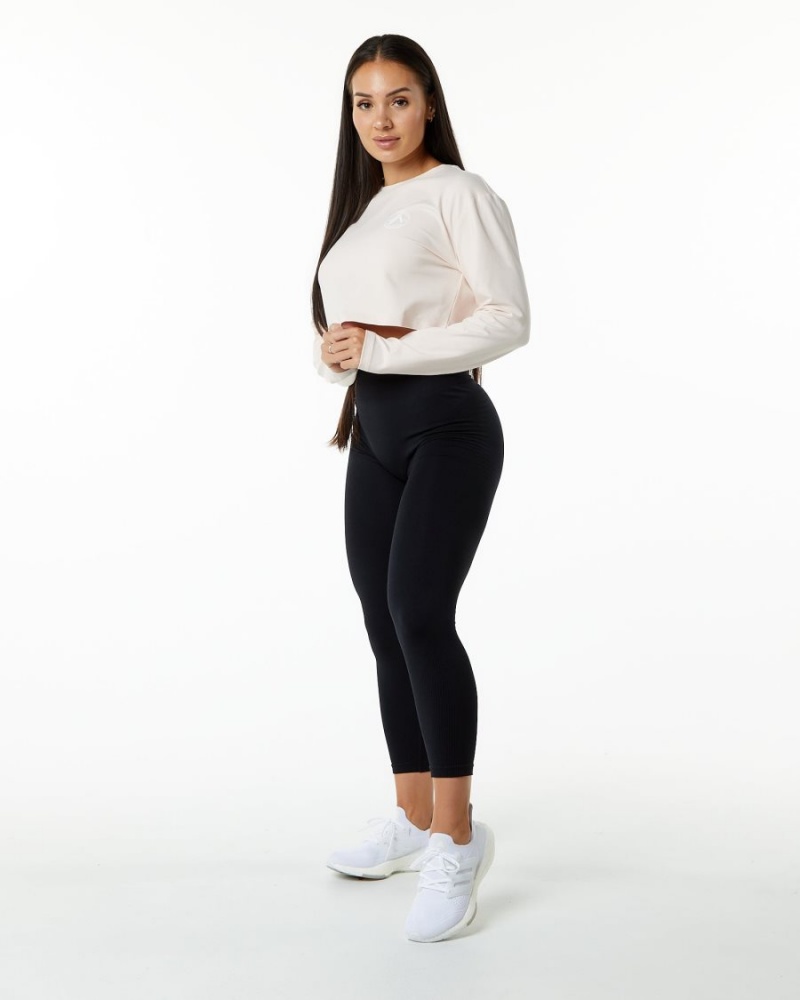 Alphalete Dynasty LS Crop Naisten Pitkähihainen Blush | WYCBV-6048