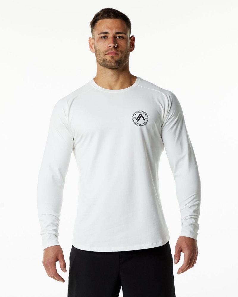 Alphalete Dynasty LS Tee Miesten Paidat Valkoinen | PIRFM-7186