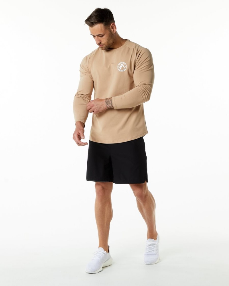 Alphalete Dynasty LS Tee Miesten Paidat Taupe | IYQGW-4735