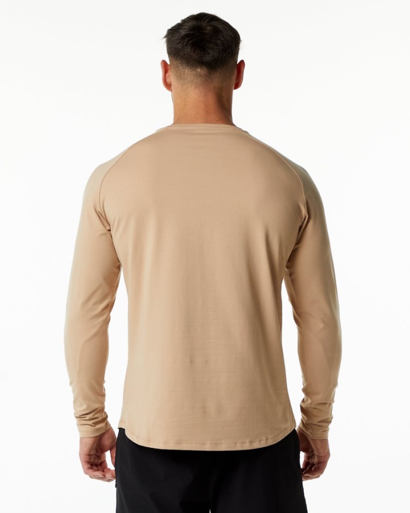 Alphalete Dynasty LS Tee Miesten Paidat Taupe | IYQGW-4735