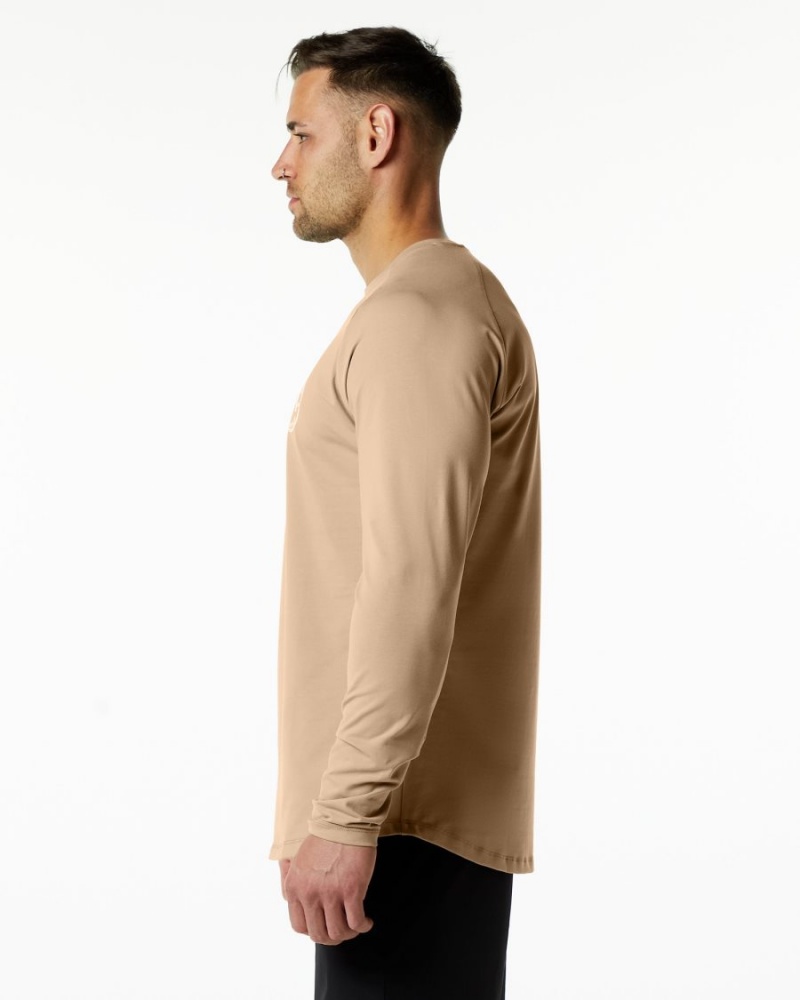 Alphalete Dynasty LS Tee Miesten Paidat Taupe | IYQGW-4735