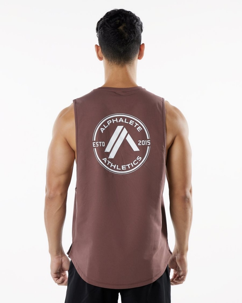 Alphalete Dynasty Tank Miesten Hihaton Paita Merlot | PBTNV-4316