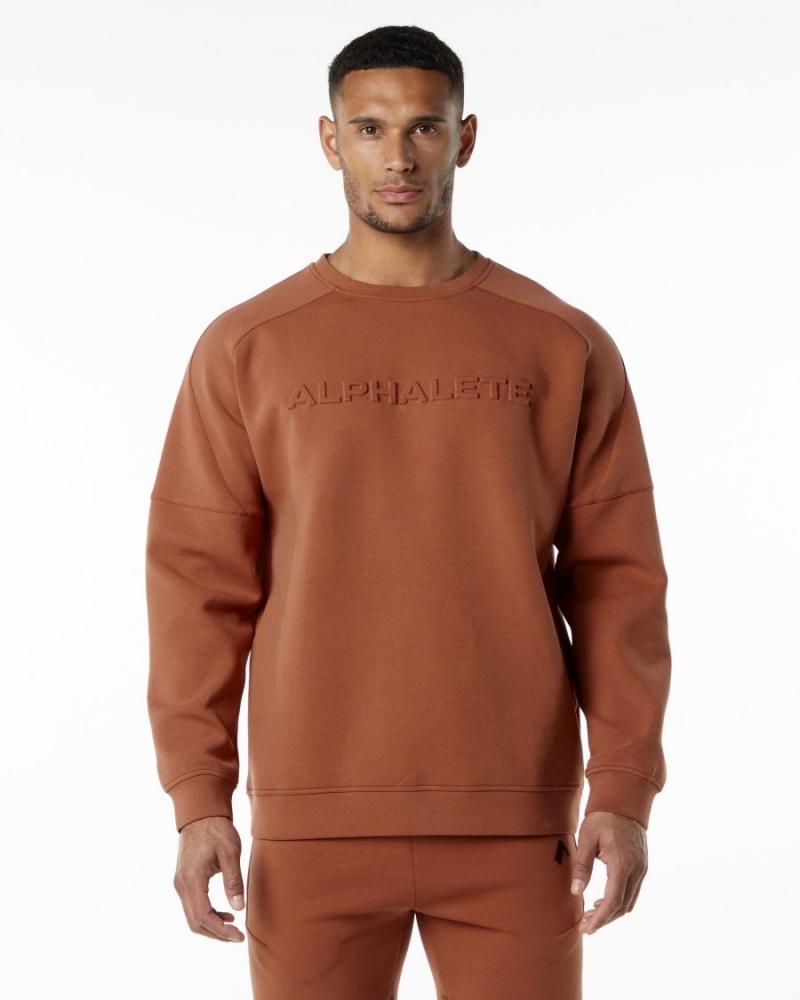 Alphalete ELMTS Crewneck Villa Miesten Takit Brick | VWBPF-4635