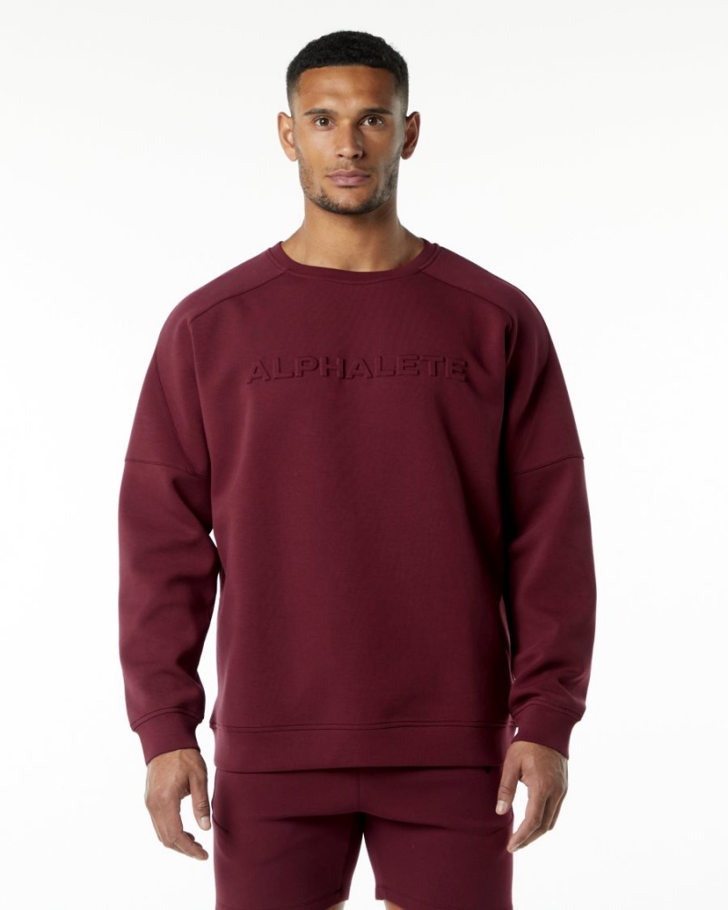 Alphalete ELMTS Crewneck Villa Miesten Takit Viininpunainen | ULWBD-4751