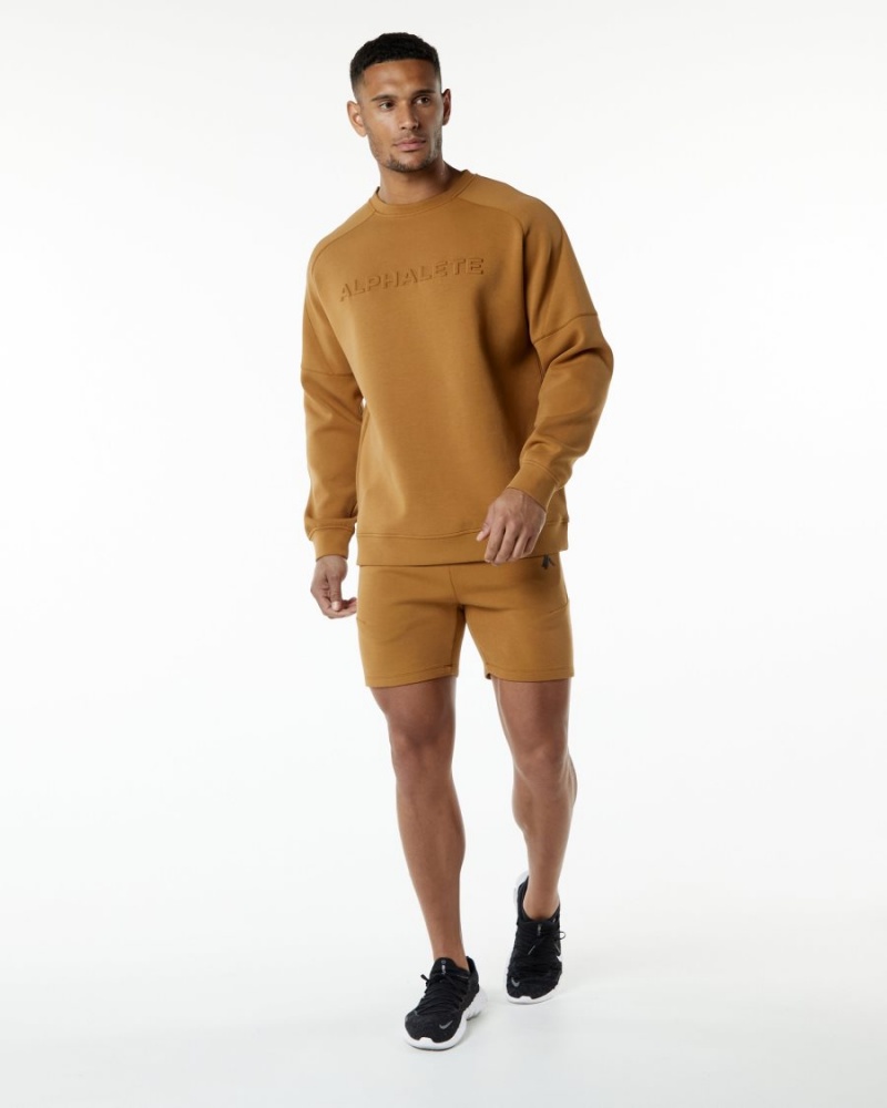 Alphalete ELMTS Crewneck Villa Miesten Takit Almond | JLOWZ-7351