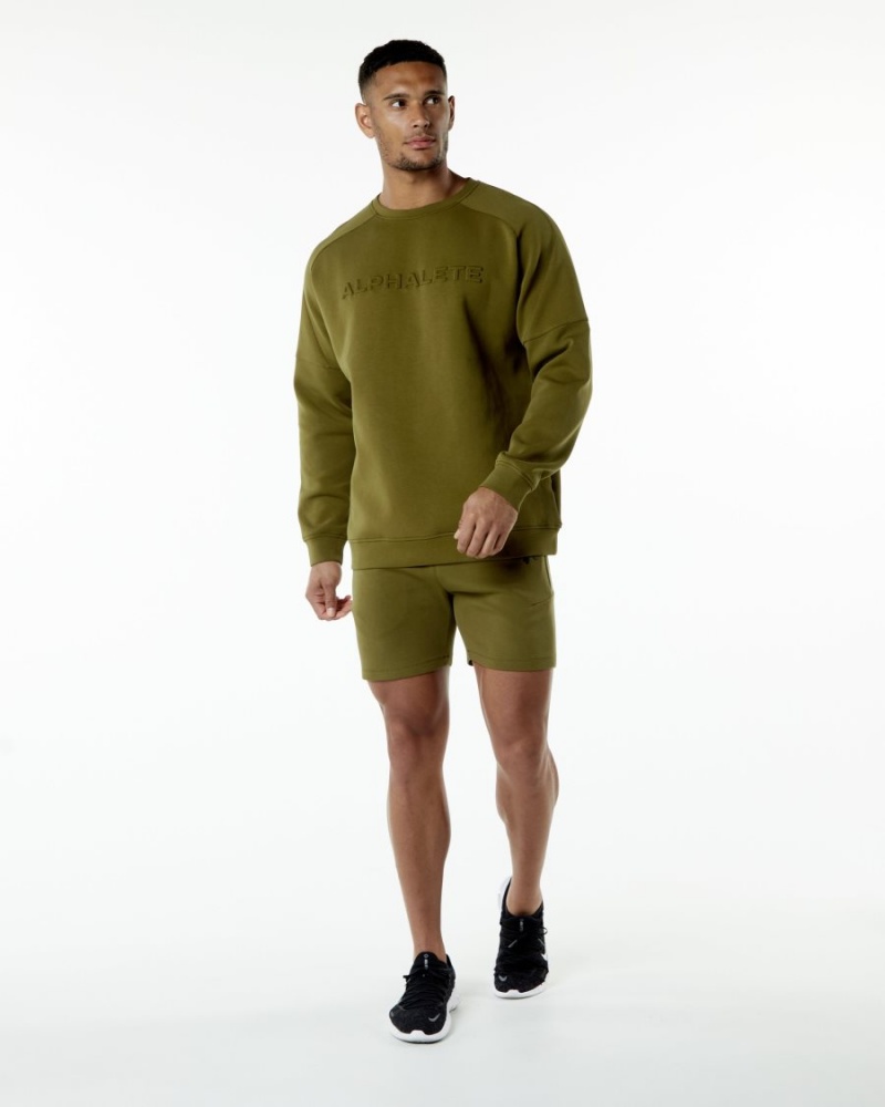 Alphalete ELMTS Crewneck Villa Miesten Takit Moss | ZCYEI-8342