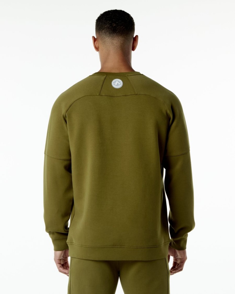 Alphalete ELMTS Crewneck Villa Miesten Takit Moss | ZCYEI-8342