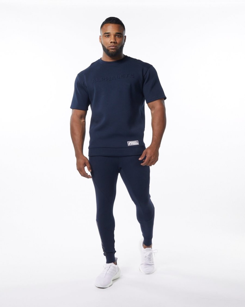 Alphalete ELMTS Cuffed Jogger Miesten Juoksuvaatteet Laivastonsininen | ERUZC-3750