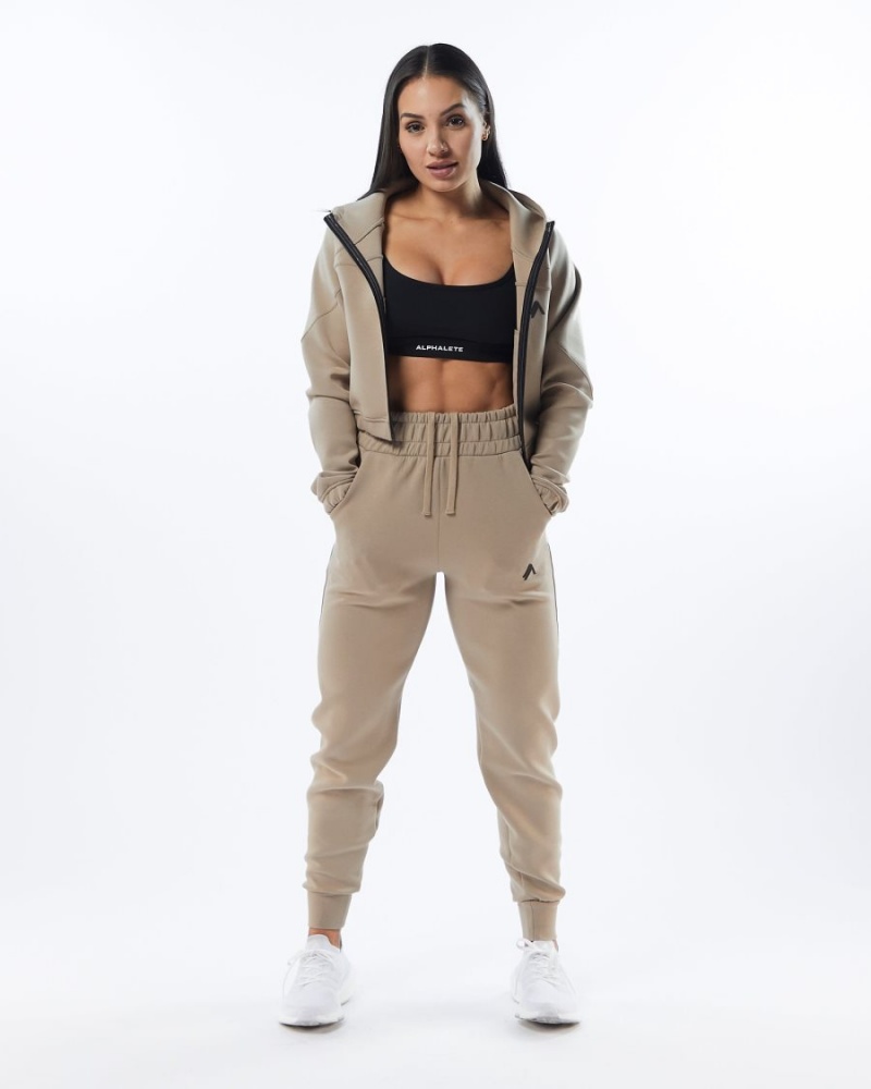 Alphalete ELMTS Cuffed Jogger Naisten Juoksuvaatteet Tan | MAEGP-9176