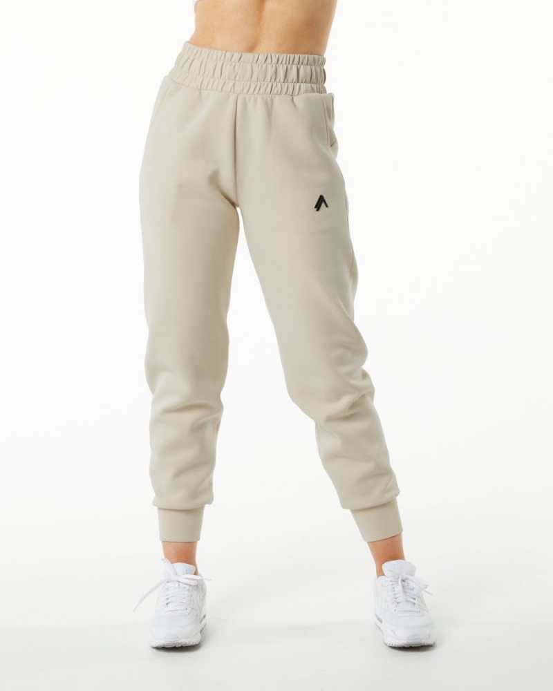 Alphalete ELMTS Cuffed Jogger Naisten Juoksuvaatteet Vanilla | TWMAB-4823