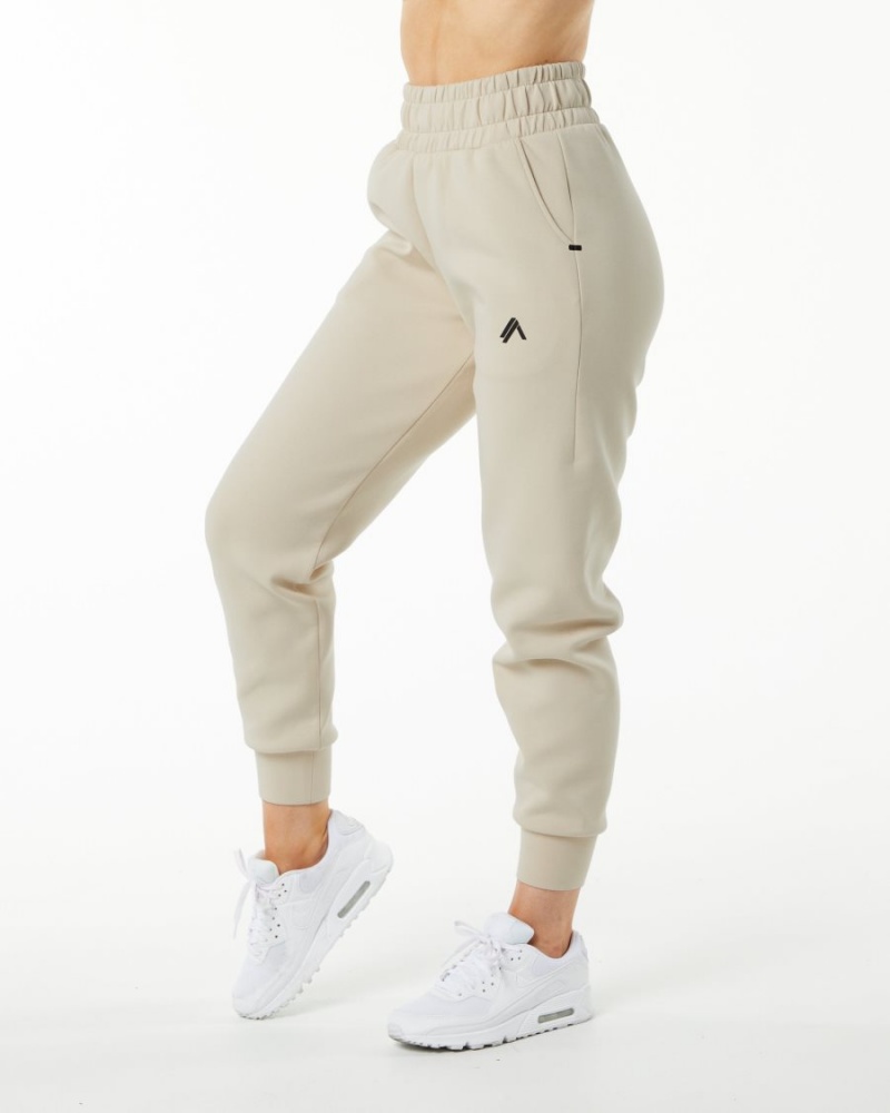 Alphalete ELMTS Cuffed Jogger Naisten Juoksuvaatteet Vanilla | TWMAB-4823