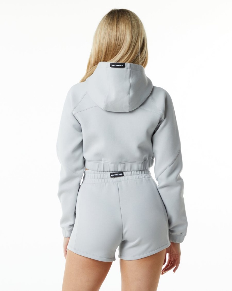 Alphalete ELMTS Full-Zip Crop Jacket Naisten Takit Harmaat | TDABE-6927