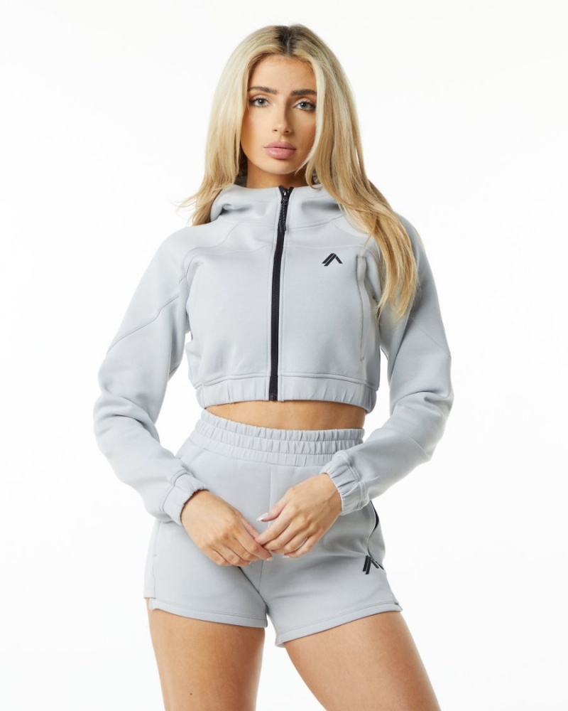 Alphalete ELMTS Full-Zip Crop Jacket Naisten Takit Harmaat | TDABE-6927