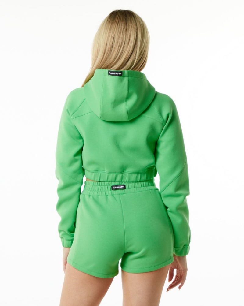 Alphalete ELMTS Full-Zip Crop Jacket Naisten Takit Vihreä | GSJXY-5034