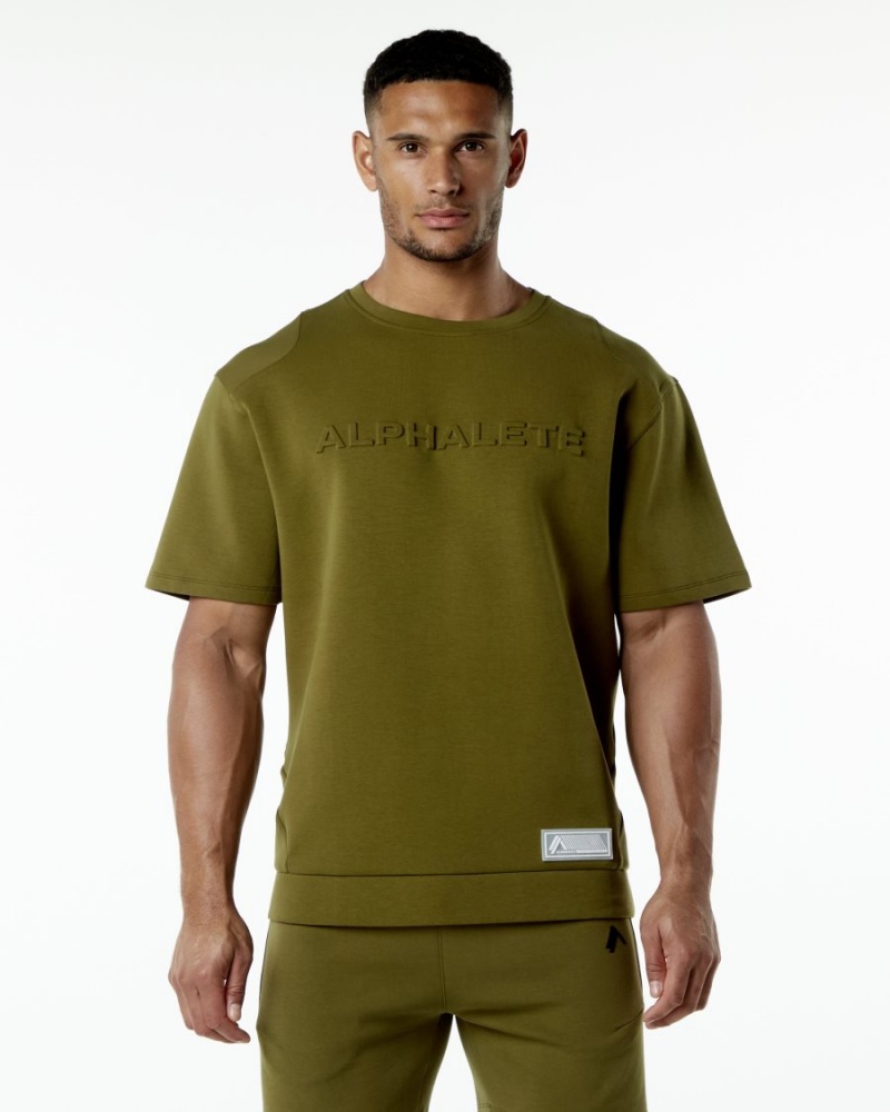 Alphalete ELMTS Half Sleeve Pullover Miesten Takit Moss | TEYDQ-3908