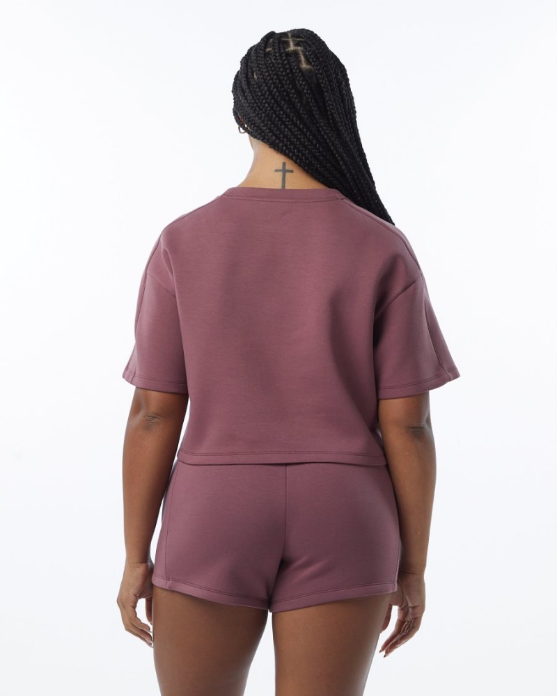 Alphalete ELMTS Half Sleeve Pullover Naisten Takit Mauve | HUMFO-3896