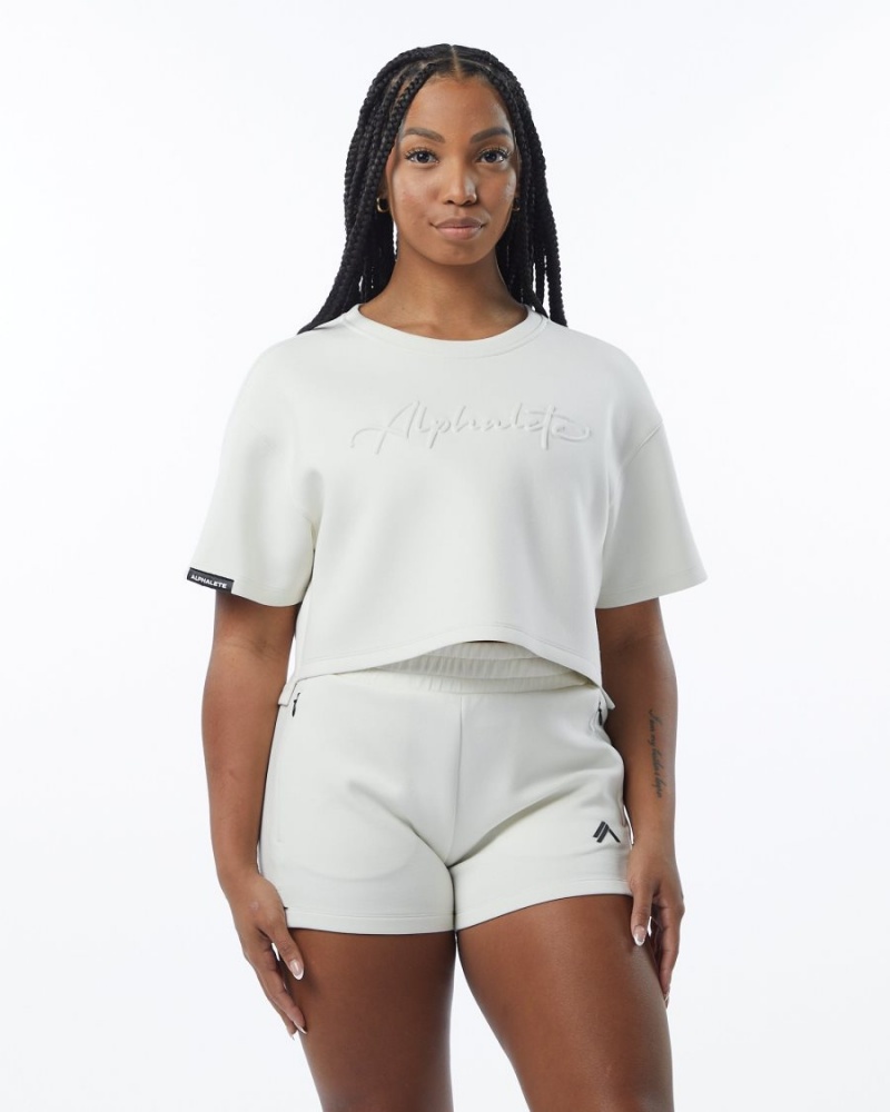 Alphalete ELMTS Half Sleeve Pullover Naisten Takit Kerma | EJOLM-8653