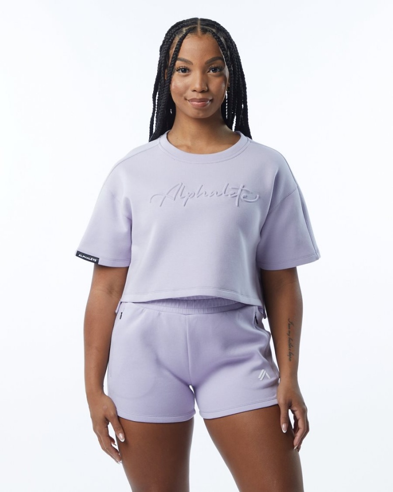 Alphalete ELMTS Half Sleeve Pullover Naisten Takit Lilac | XPUNB-0934