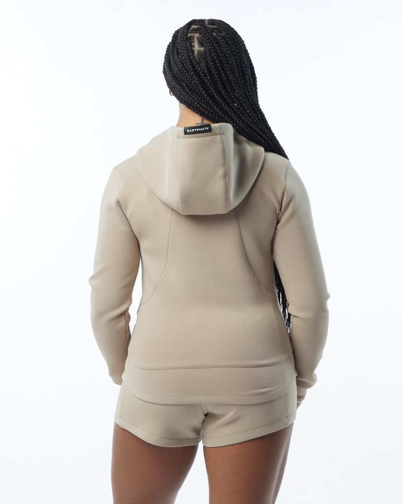 Alphalete ELMTS Urheilulliset Jacket Naisten Takit Tan | PJFIY-7891