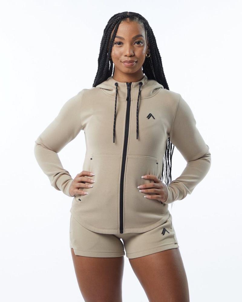 Alphalete ELMTS Urheilulliset Jacket Naisten Takit Tan | PJFIY-7891