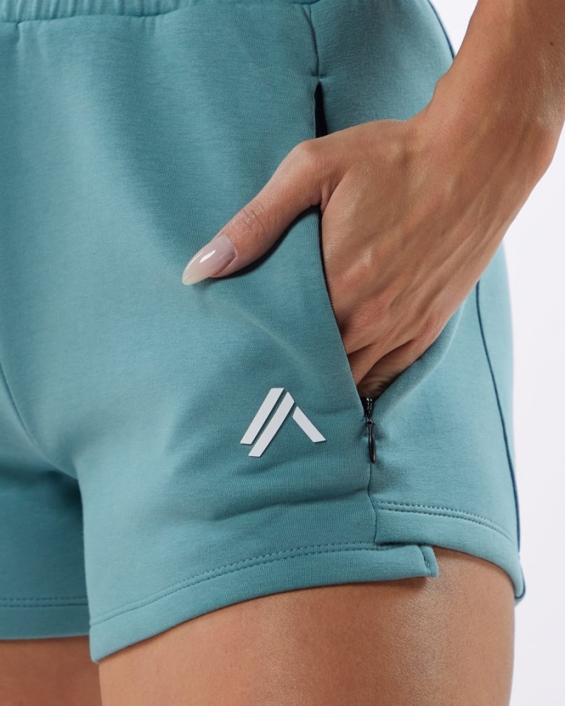 Alphalete ELMTS Urheilulliset Lyhyt 3.5" Naisten Shortsit Teal | TMGLY-1054