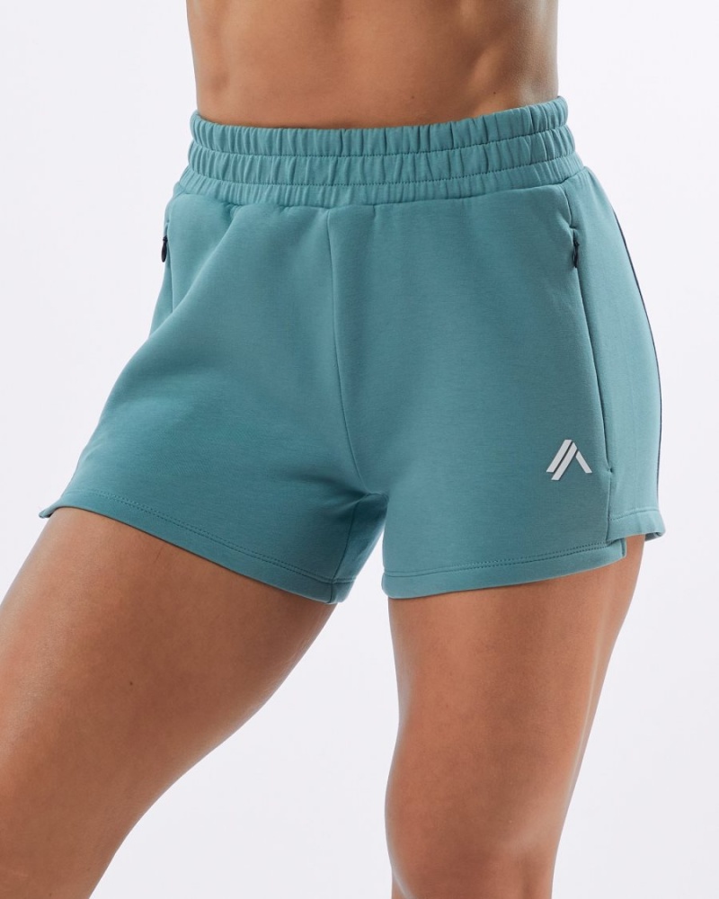 Alphalete ELMTS Urheilulliset Lyhyt 3.5" Naisten Shortsit Teal | TMGLY-1054