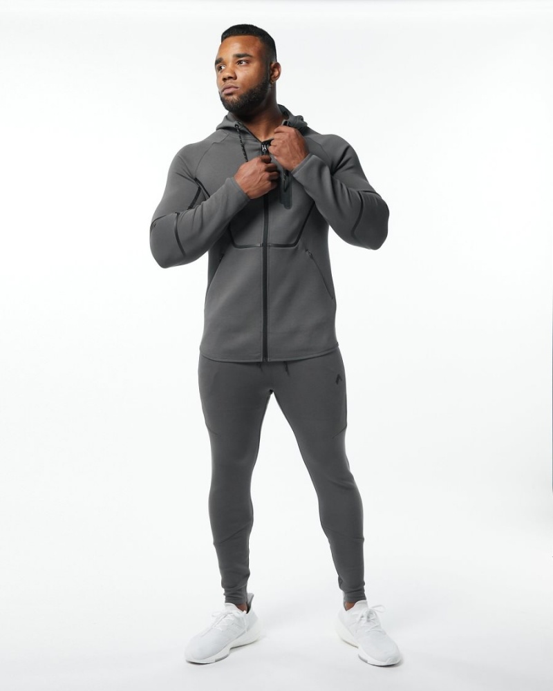 Alphalete ELMTS Zip Jogger Miesten Juoksuvaatteet Charcoal | OVBEH-5064