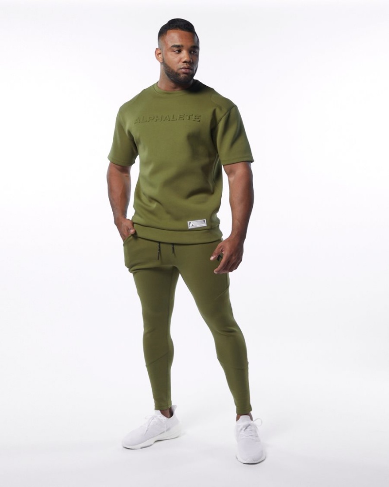 Alphalete ELMTS Zip Jogger Miesten Juoksuvaatteet Oliivinvihreä | EFAMQ-2305