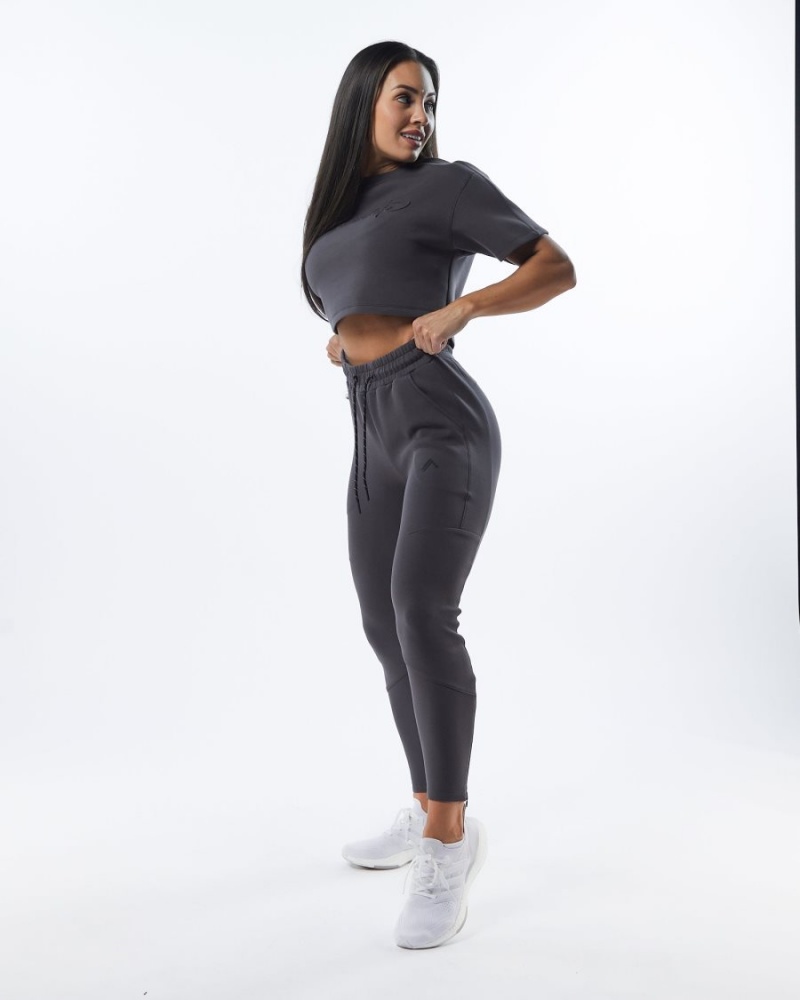 Alphalete ELMTS Zip Jogger Naisten Juoksuvaatteet Charcoal | JXCVZ-3078