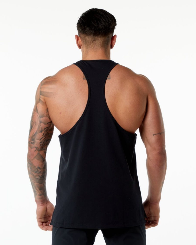 Alphalete Emblem Stringer Miesten Stringers Mustat | USNCG-8249