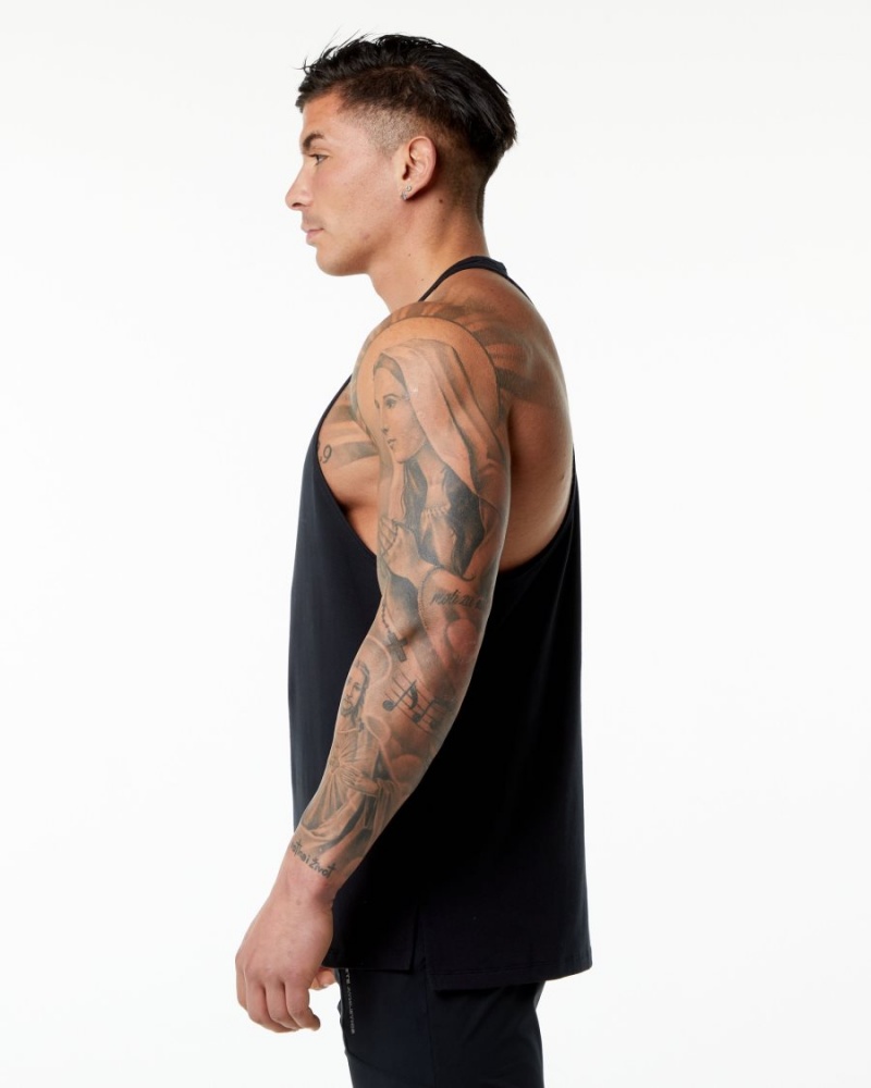 Alphalete Emblem Stringer Miesten Stringers Mustat | USNCG-8249