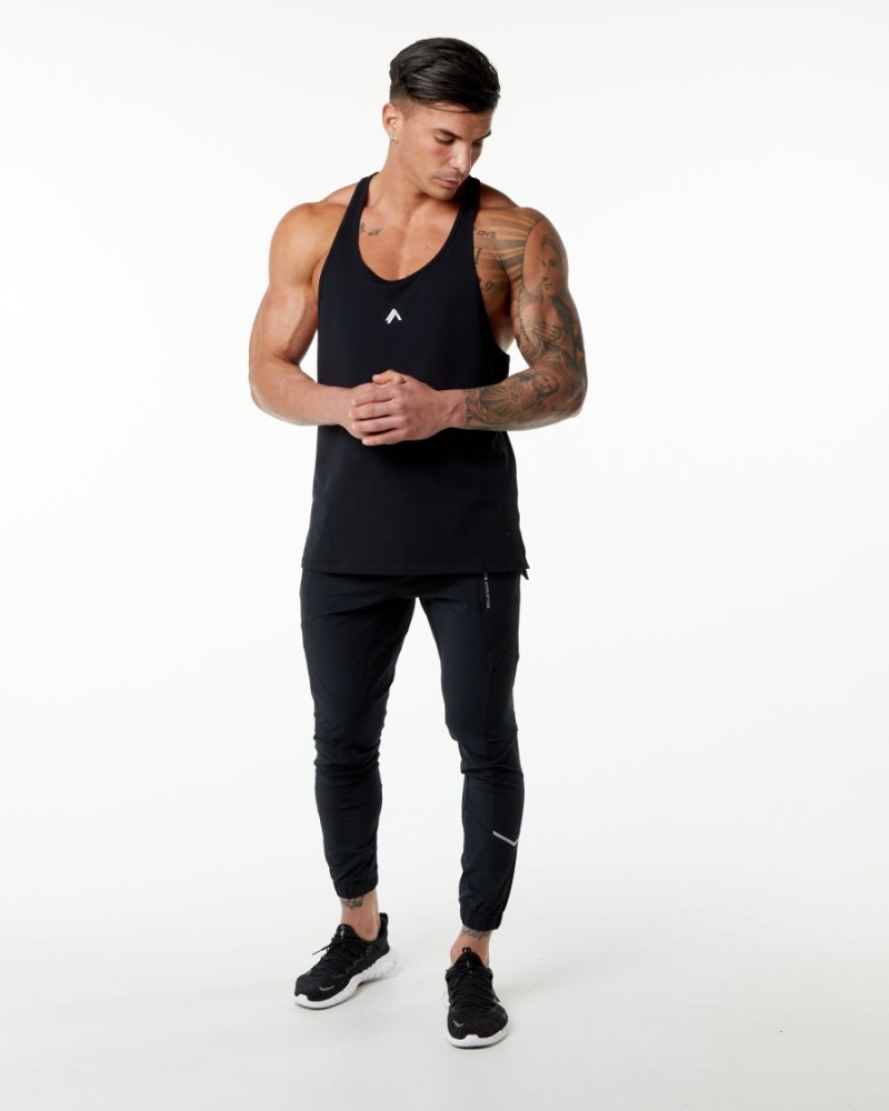 Alphalete Emblem Stringer Miesten Stringers Mustat | USNCG-8249