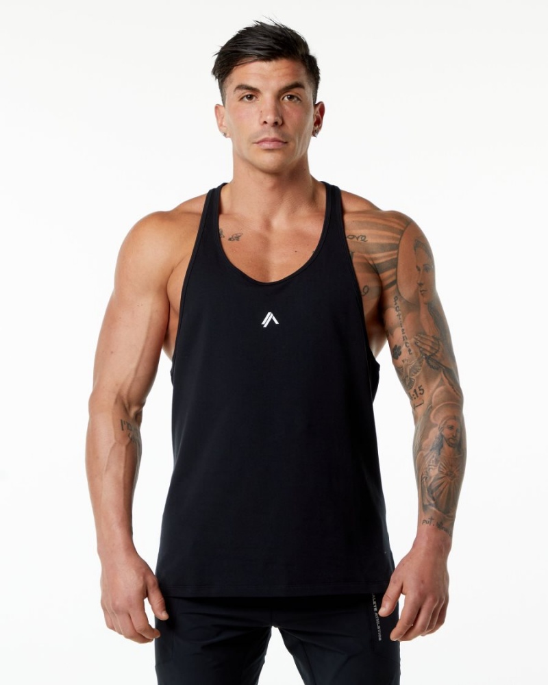 Alphalete Emblem Stringer Miesten Stringers Mustat | USNCG-8249