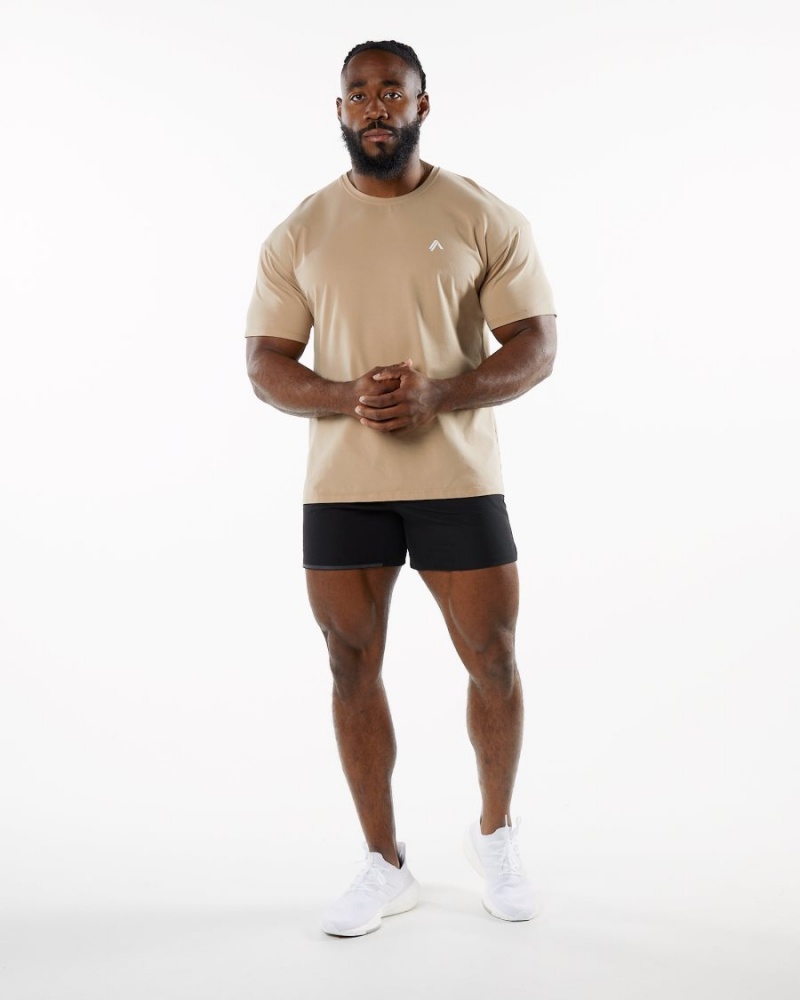 Alphalete Emblem Tee Miesten Paidat Taupe | YWRBF-8603