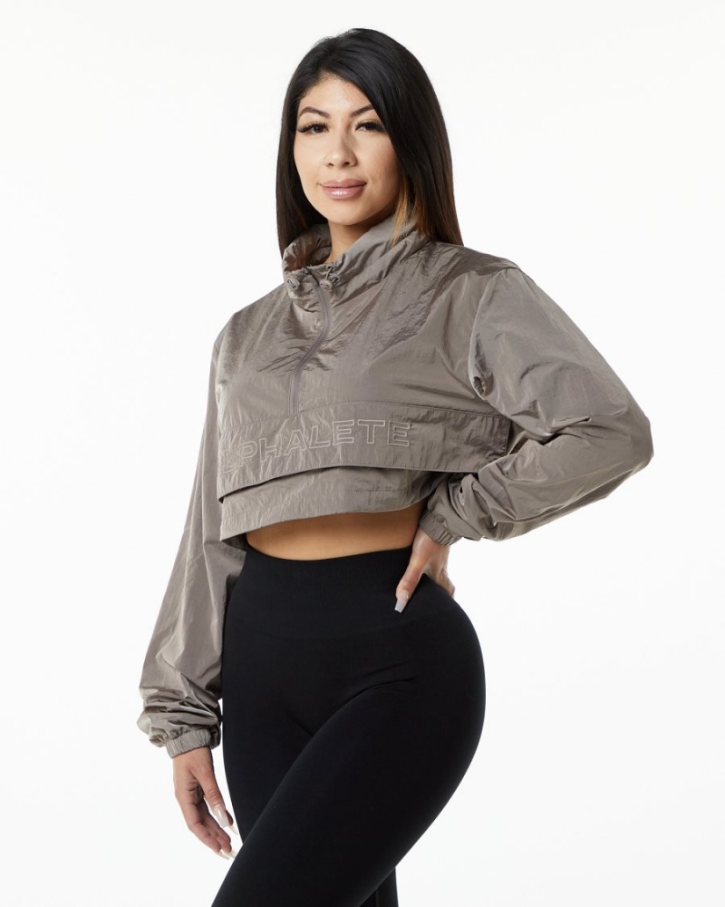 Alphalete Endure Crop Jacket Naisten Takit Ruskea | KQUCJ-2917