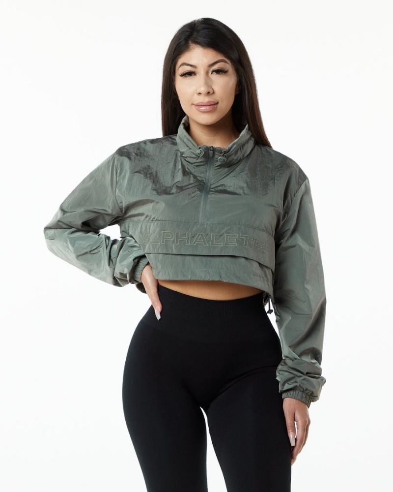 Alphalete Endure Crop Jacket Naisten Takit Charcoal | ARTBW-7690