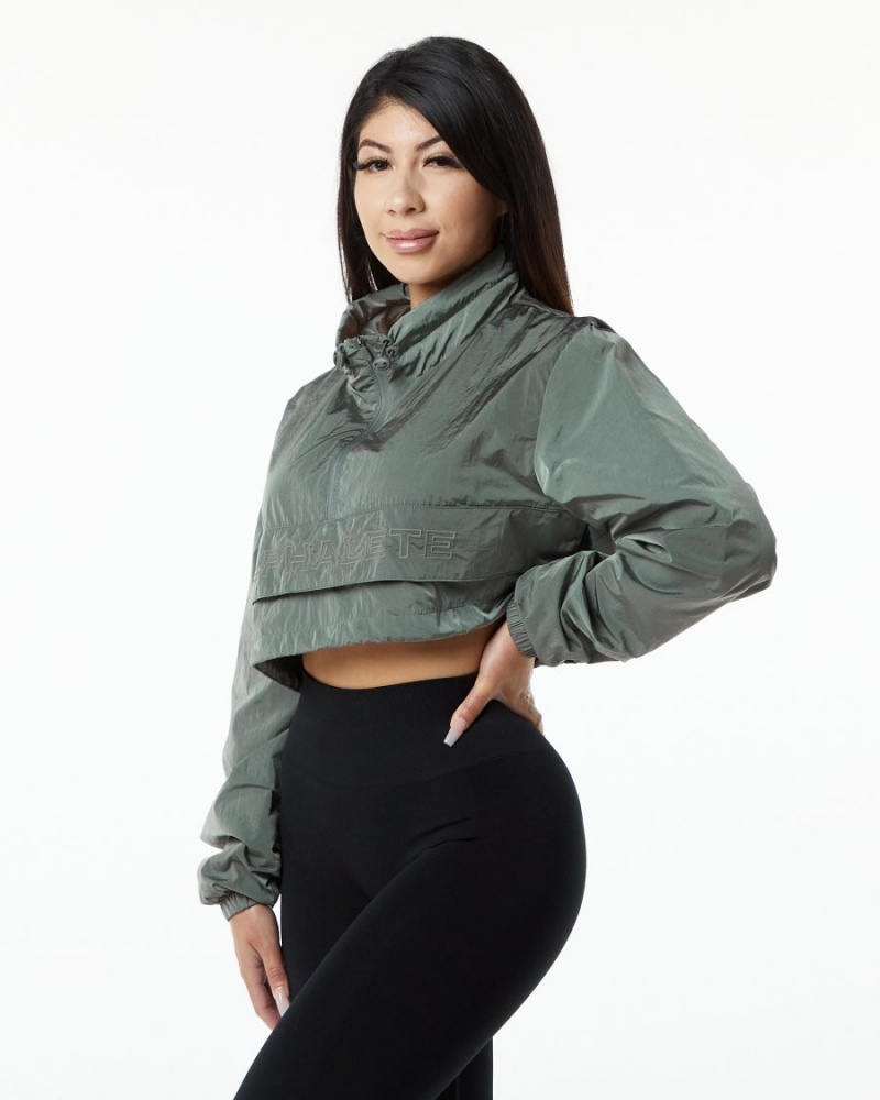 Alphalete Endure Crop Jacket Naisten Takit Charcoal | ARTBW-7690