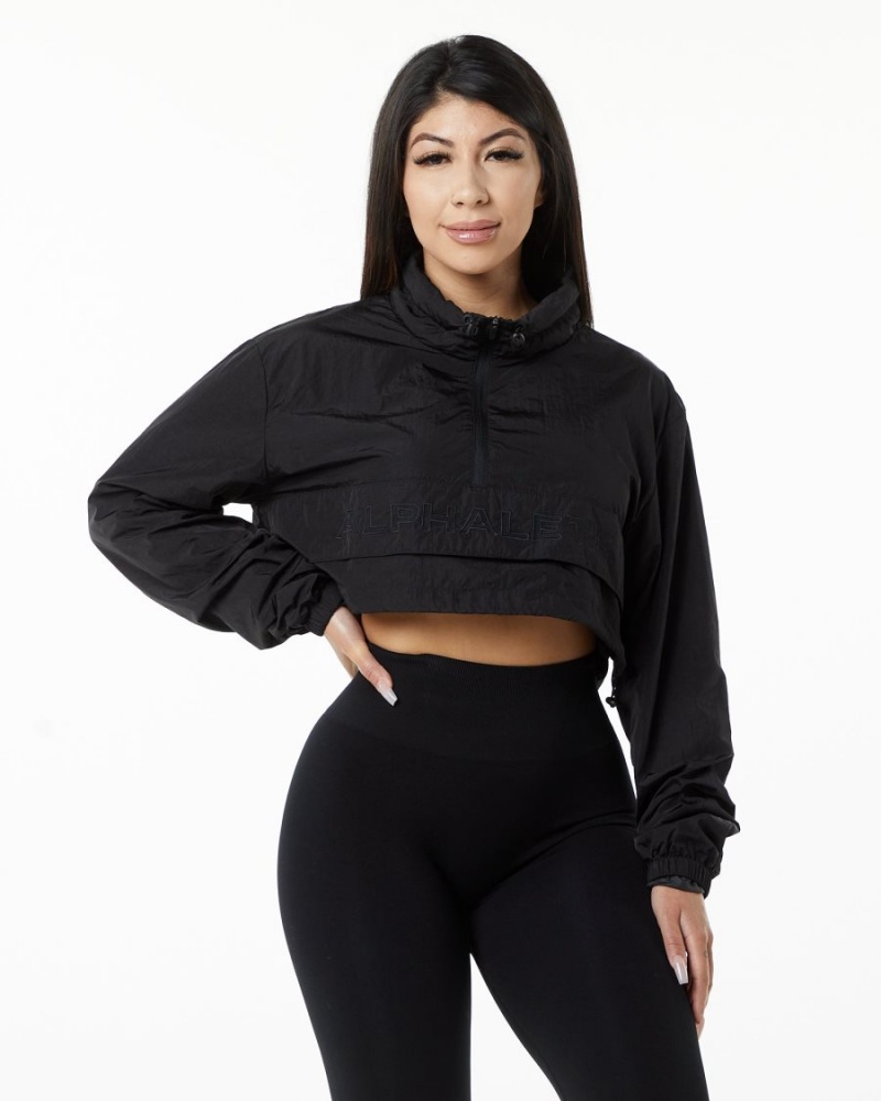 Alphalete Endure Crop Jacket Naisten Takit Mustat | LRUMX-7890