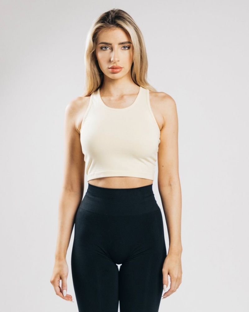 Alphalete Essential Crop Tank Naisten Hihaton Paita Sea Salt | NHBTI-5407