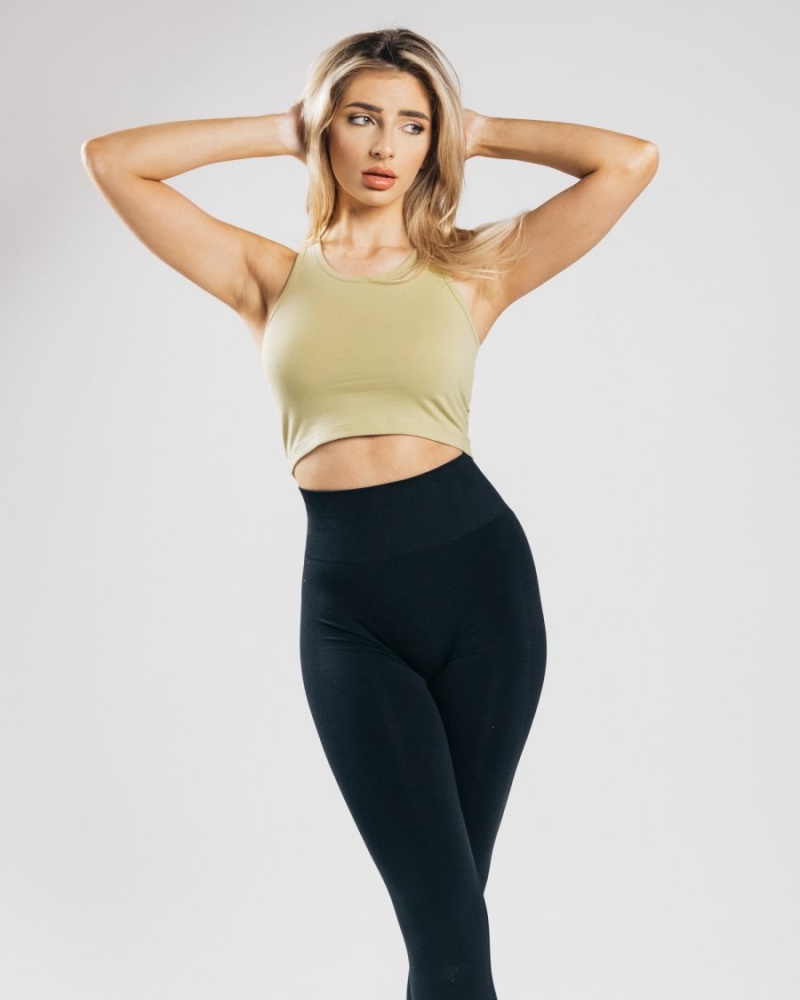 Alphalete Essential Crop Tank Naisten Hihaton Paita Vaaleanoliivinvihreä | ZKCYH-8107