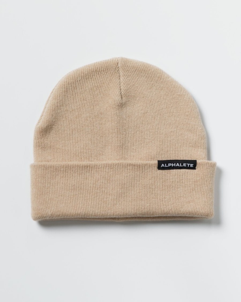 Alphalete Essential Foldover Beanie Miesten Asusteet Linen | NVCRJ-4597