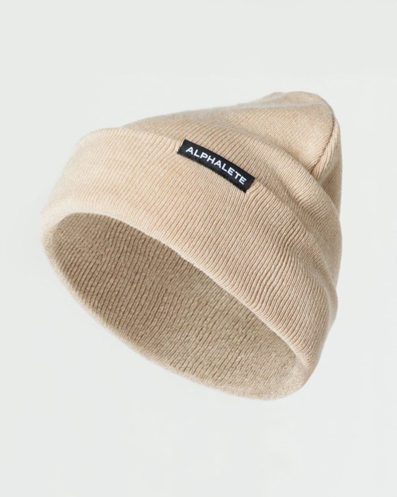 Alphalete Essential Foldover Beanie Miesten Asusteet Linen | NVCRJ-4597