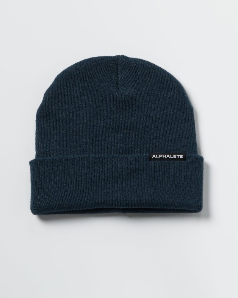 Alphalete Essential Foldover Beanie Miesten Asusteet Midnight | IQGDM-9584