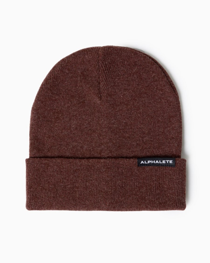 Alphalete Essential Foldover Beanie Miesten Asusteet Wine | IOVNJ-4062